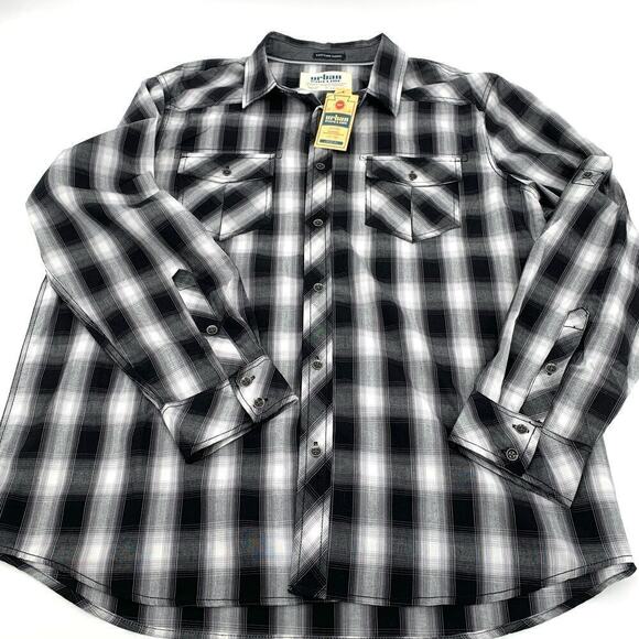 Urban Pipeline NWT Plaid Light Granite Western Button Down Shirt Men’s Size XXL - Picture 4 of 8